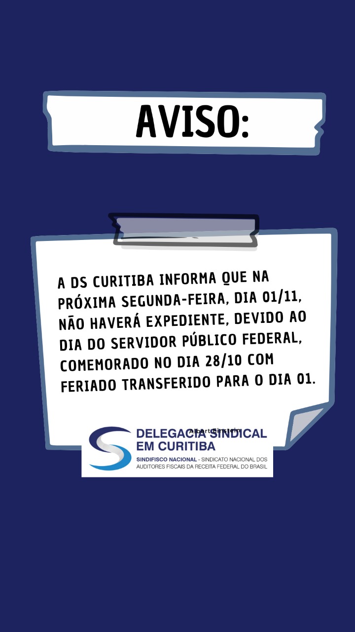 DS Curitiba não terá expediente no dia 1 de novembro